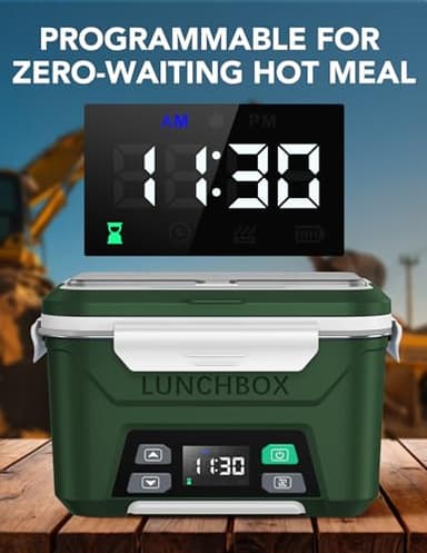 EAST OAK Cordless Electric Lunch Box for Adults, Heated Lunch Box Battery Powered with Automatic Heating, 5.5 Cups Portable Food Warmer with Insulated Carry Bag - Image 3