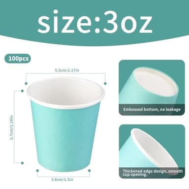 100 Pack 3 oz Paper Cups, Bathroom Cups Disposable,Mouthwash Cups Small Snack Cups for Water, Juice,Candy Ideal for Party Bathroom and Office - Image 2