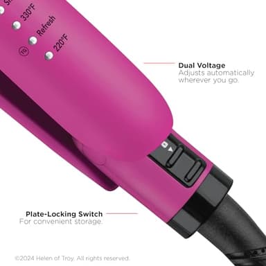 REVLON Ceramic Tourmaline 1" Flat Iron - Hair Straightener Evenly Distributes Heat for Less Damage, 5 Preset Temperatures for All Hair Types - Image 4