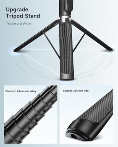 RISEOFLE 71” Phone Tripod & Selfie Stick, Portable All in One Extendable Cell Phone Tripod Stand, with Wireless Remote Control for iPhone/Samsung/Android/Camera - Image 2