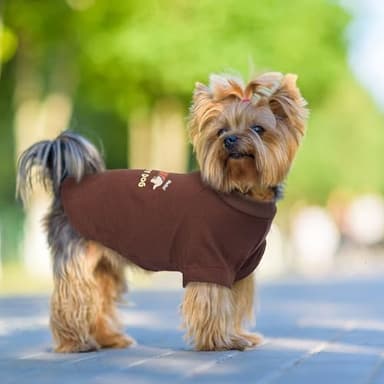 PUMYPOREITY Dog Shirt, Cute Printed Dog T-Shirt for Medium Dogs, Breathable Shirts for Dogs, Lightweight Stretchy Dog Shirt for Bichon,Shih Tzu, M, Brown - Image 4