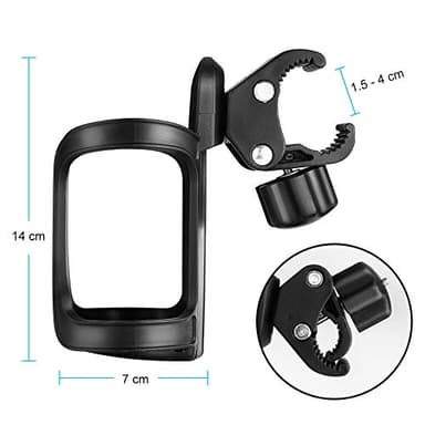 Accmor Stroller Cup Holder, Universal Cup Holder for Uppababy, Nuna, Doona Strollers, 360 ° Rotatable Bottle Holder for Stroller, Bike, Wheelchair, Walker, Scooter - Image 6