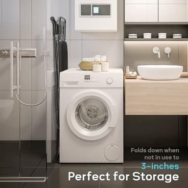 Ironing Board Full Size, RAINHOL 43"x13" Sturdy Iron Board with Iron Rest and Garment Rack, Height Adjustable Metal Construction with Ultra Thick Cover and Padding, Foldable and Heavy Duty - Image 6