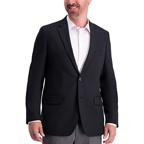 Haggar Men's The Active Series Classic Fit Gabardine Blazer, Black, 42 US - Image 1