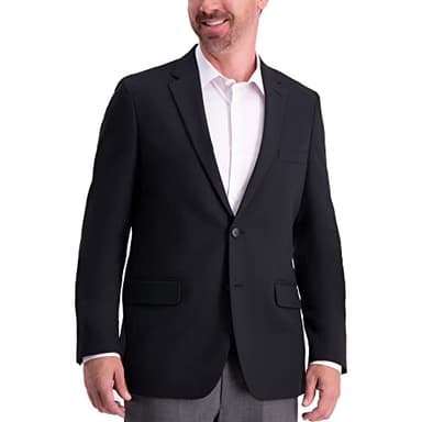 Haggar Men's The Active Series Classic Fit Gabardine Blazer, Black, 42 US - Image 1