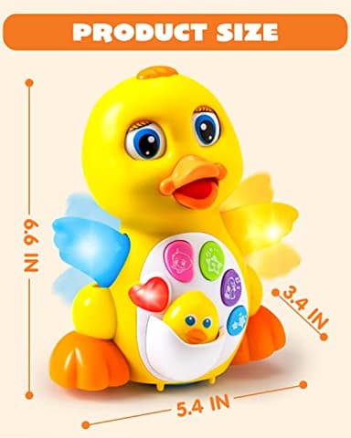 JOYIN Baby Toys Duck, Infant Dancing Crawling Musical Toys 18+ Months, Tummy Time Light Up Learning Duck with Music & Lights, Baby Easter Basket Stuffers Gifts - Image 8