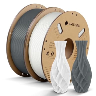 ANYCUBIC PLA Filament 1.75mm Bundle, 3D Printing PLA Filament 1.75mm Dimensional Accuracy +/- 0.02mm, 1KG Spool (2.2 lbs), 2KG Gray+White - Image 1