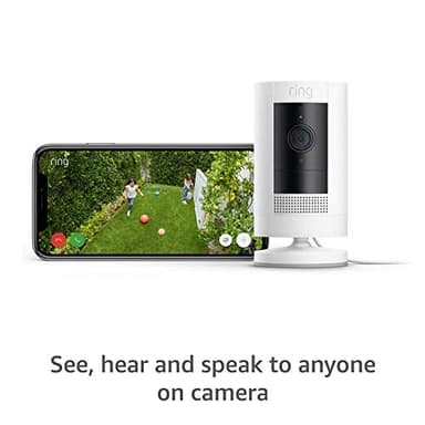 Ring Stick Up Cam Plug-In | Weather-Resistant Outdoor Camera, Live View, Color Night Vision, Two-way Talk, Motion alerts, Works with Alexa | White - Image 2