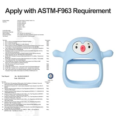 Smily Mia 2pack Baby Teething Toys for 0-6 3-6Months |Penguin Teether | Hand Teethers| Teething Mittens|Chew Toys for Teething Pain Relief, Baby Pacifiers| New Born Essentials, Blue+Grey - Image 9