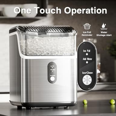 Antarctic Star Nugget Ice Makers Countertop, Pebble Ice Machine with Chewable Pellet Ice, 34Lbs/24H, Self-Cleaning, Sonic Ice, One-Click Operation, for Kitchen,Office Stainless Steel Silver - Image 4