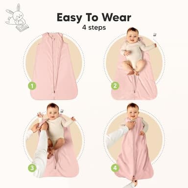 2-Pack Baby Sleep Sacks, Zipper Wearable Blanket - 0.5TOG Organic Cotton,Lightweight,Soft Cozy Toddler Sleeping Sack 6-12 months,Easy to Wear Large Newborn Transition Swaddles Sleepsacks (Butterflies) - Image 3