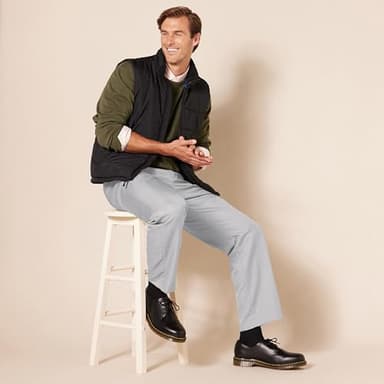 Amazon Essentials Men's Classic-Fit Expandable-Waist Flat-Front Dress Pant, Light Grey, 31W x 28L - Image 8