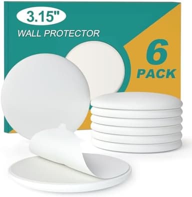 3.15"] Door Stoppers Wall Protector, 6 Pcs Large White Silicone Door Bumpers with Strong Thickened Adhesive,Shock Absorbent Door Knobs Wall Protectors to Cover up Damage and Protect Wall Surfaces - Image 3