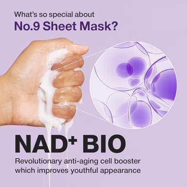 numbuzin No.9 Sheet Mask | NAD+ BIO Lifting-sil Full Face Mask | Improves Jawline, Jowls, Wrinkles, Neck Lines | Peptides, NAD+, Collagen | Skin Firmness | 4 Sheets + Lifting Band - Image 7
