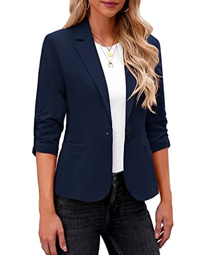 LookbookStore Women's Business Casual Blue Blazer - Medium, Fits Size 8/10 - Image 1