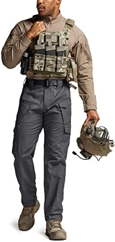 CQR Men's Flex Ripstop Tactical Pants, Water Resistant Stretch Cargo Pants, Lightweight EDC Hiking Work Pants, Dura Flex Mag Pocket Charcoal, 36W x 30L - Image 8
