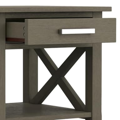 SIMPLIHOME Kitchener SOLID WOOD 21 inch Wide Square Contemporary End Side Table in Farmhouse Grey for the Living Room and Bedroom - Image 9