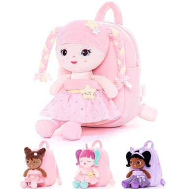 Lazada Girls Backpack with Doll Toddler Toys Baby Girls Gifts Rag Dolls Backpack 9.5“ - Image 1