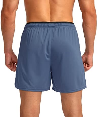 G Gradual Men's Running Shorts with Zipper Pockets Quick Dry Gym Athletic Workout 5" Shorts for Men (Dusty Blue, Small) - Image 3
