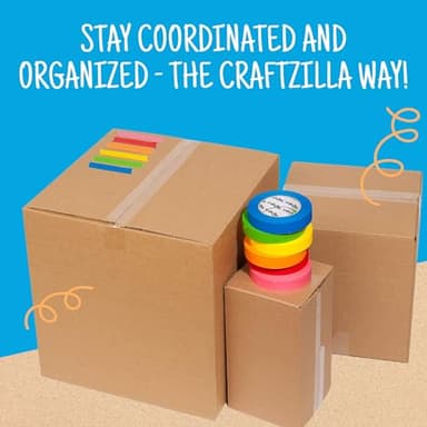 Craftzilla Colored Masking Tape - 7 Roll Multi Pack - 210 Feet x 1 Inch of Colorful Craft Tape for Arts & Crafts, Labeling and Color- Coding - Image 8