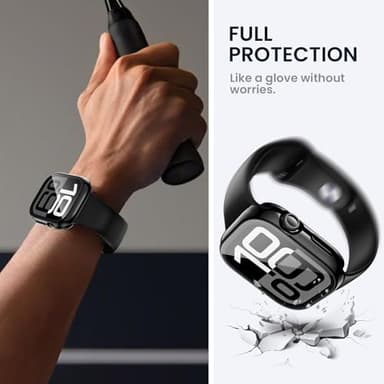 Tensea (2 in 1) for Waterproof Apple Watch Screen Protector Case Series 11/10 46mm Accessories, 360 Front and Back, iWatch PC Face Cover with Tempered Glass for Women Men, 46 mm - Image 5