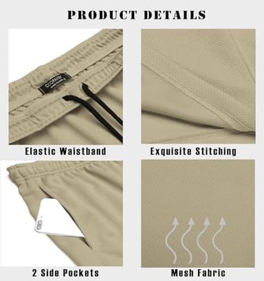 COOFANDY Men's 3 Pack Workout Gym Shorts Lightweight Athletic Mesh Shorts Quick Dry Bodybuilding Training Shorts with Pocket - Image 6