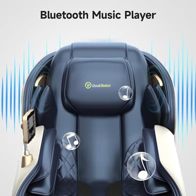 Real Relax 2025 Massage Chair Full Body, Zero Gravity SL-Track Shiatsu Massage Recliner with Heat, APP Control, Child Lock, Body Scan Bluetooth, Foot Roller, Favor 06, Blue - Image 7
