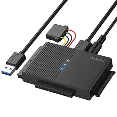 FIDECO USB 3.0 to SATA or IDE Adapter, Hard Drive Adapter Cable Universal for 2.5/3.5 inch SATA HDD/SSD & IDE HDD with 12V Power Adapter - Image 1