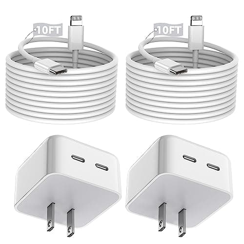 iPhone Charger Fast Charging, 40W Dual USB C Wall Charger [MFi Certified] 2Pack Super Quick Double Port Apple Charger with 10FT Long Lightning Cable for iPhone 14/14 Pro/14 Pro Max/14 Plus/13/12/11/X - Image 1
