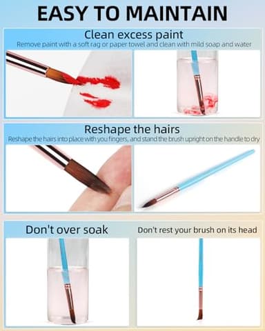 Nicpro 12pcs Artist Paint Brush Set, Aesthetic Pastel Paintbrushes Craft Paint Brushes for Acrylic Painting, Oil, Watercolor, Gouache, Tempera, Face, Body, Art Supplies for Artists and Beginners - Image 7