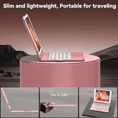 Apple iPad 10.2 Keyboard Case - 9th & 8th Gen Compatible - Touch Keyboard with 360 Rotatable Protective Cover & Apple Pencil Holder - Wireless Backlit Keyboard - Image 6