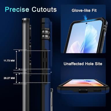 DEERLAMN Case for Samsung Galaxy S25+ Plus 6.7-Inch with Slide Camera Cover+Screen Protector(1 Pack), Rotated Ring Kickstand Military Grade Shockproof Protective Cover-Navy Blue - Image 7