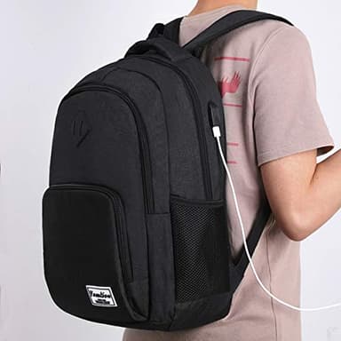 YAMTION Backpack for Men and Women,School Backpack for Teenager,15.6 inch Laptop Bookbag with USB Charging port for Business Work College Travel Trip - Image 6