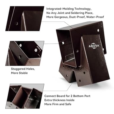 ABUSA Heavy Duty Swing Sets Brackets Including 2 A-Frame Swing Set Brackets and 4 Swing Hangers for Playground Equipment Mounting Parts Hardware Included (Bronze) - Image 2