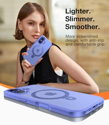 TORRAS Magnetic for iPhone 16 Case with Stand, Built-in Stand Compatible with MagSafe, 3X Military-Grade Protection, Translucent Slim Phone Case for iPhone 16 6.1'', Matte Blue - Image 7