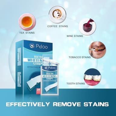 Teeth Whitening Strip 14 Treatments - Whitening Strips for Sensitive People, Fast Remove Smoking, Coffee, Wine Stains, Teeth Brightening Kit Pack of 28 Non-Slip Strips - Image 3