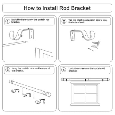 Byondeth Curtain Rods for Windows 16 to 88 Inches Adjustable Length 1 Inch Diameter Window Curtain Rod with Aluminium Finials, Black - Image 7