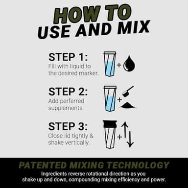 HELIMIX 2.0 Vortex Blender Shaker Bottle Holds upto 28oz | No Blending Ball or Whisk | USA Made | Portable Pre Workout Whey Protein Drink Shaker Cup | Mixes Cocktails Smoothies Shakes | Top Rack Safe - Image 3
