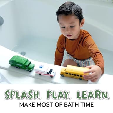 SplashEZ Mold Free Car Bath Toys for Kids | Toddler Bath Toys with No Hole for Water | Vehicles Set Ideal Size for Little Hands | Safe, Durable for Endless Tub Fun | Great for Boys & Girls Ages 0+ - Image 3