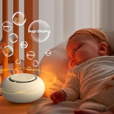 Portable Baby Sound Machine [White Noise for Babies Kids Adults][Sleep Soother][Timer Function][12 Soothing Sounds] 15 Hours Battery Life, Travel,Registry Gift,Shower,Clips on Baby Stroller - Image 4