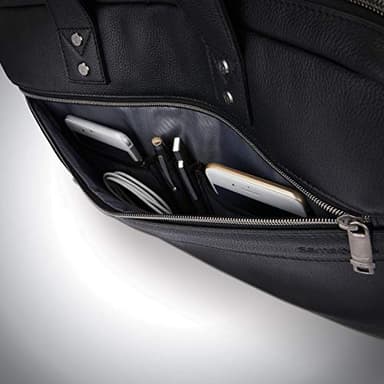 Samsonite Classic Leather Slim Brief, Black, One Size - Image 5