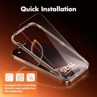 UNBREAKcable 3-Pack Screen Protector for iPhone 16 Pro, Double Shatterproof Tempered Glass [Easy Installation Frame] [9H Hardness] [99.99% HD Clear] [Case Friendly] for iPhone 6.3 inch - Image 2