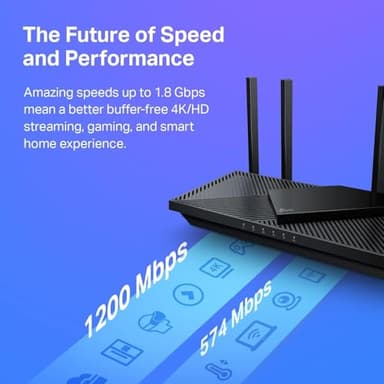 TP-Link AX1800 WiFi 6 Router V4 (Archer AX21) – Dual Band Wireless Internet, Gigabit, Easy Mesh, Works with Alexa - A Certified for Humans Device, Free Expert Support - Image 2