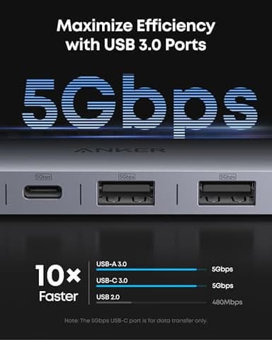 Anker USB C Hub, 7-in-1 Multi-Port USB Adapter for Laptops, 4K@60Hz USB C to HDMI Splitter, 85W Max Power Delivery, 3xUSBA & C 3.0 Data Ports, SD/TF Card, for Type C Devices (Charger Not Included) - Image 4