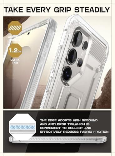 SUPCASE for Samsung Galaxy S25 Ultra Case with Stand (Unicorn Beetle Pro), [2 Front Frames] [Built-in Screen Protector & Belt-Clip] Military-Grade Protection Phone Case for S25 Ultra 6.9 Inch, Clear - Image 8