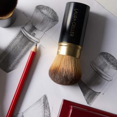 LAURA GELLER NEW YORK Retractable Airbrush Kabuki Brush for All Face Makeup & Foundation for Liquid, Cream and Powder Face Makeup With Aluminum Handle - Image 9