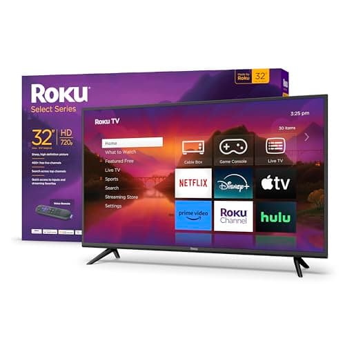 Roku Smart TV – 32-Inch Select Series 720p HD RokuTV with Roku Voice Remote, Bright Picture, Customizable Home Screen – Live Local News, Sports, Gaming - Image 1