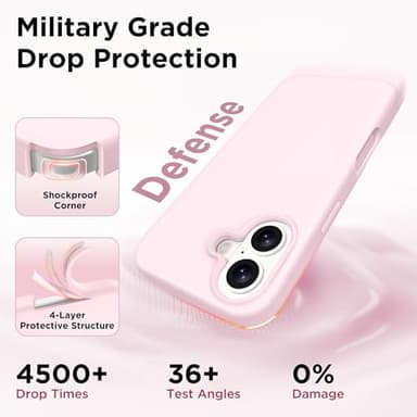 GolbinBox Magnetic for iPhone 17 Case, Compatible with MagSafe, Screen Protector + Camera Lens Protector, Liquid Silicone Shockproof Phone Cover with Anti-Scratch Microfiber Lining, Chalk Pink - Image 6