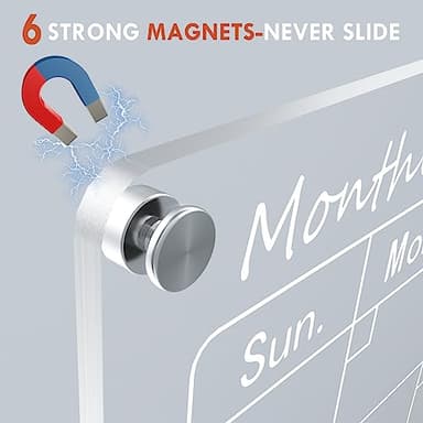 Magnetic Acrylic Calendar for Fridge,3 Pack 12"x16" Clear Fridge Calendar Dry Erase Planning Boards Set Includes 6 Colorful Highlight Markers,Magnetic Pen Holder and Erase Towel - Image 3
