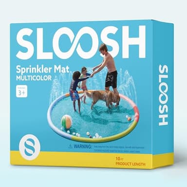 SLOOSH Non-Slip Splash Pad Sprinkler - Outdoor Water Play Toys Backyard Fountain Mat for Toddlers Kids Dogs, Thickened Sprinkler Outside Pool Party Durable for Girls Boys Pets (120in, Multicolor) - Image 7